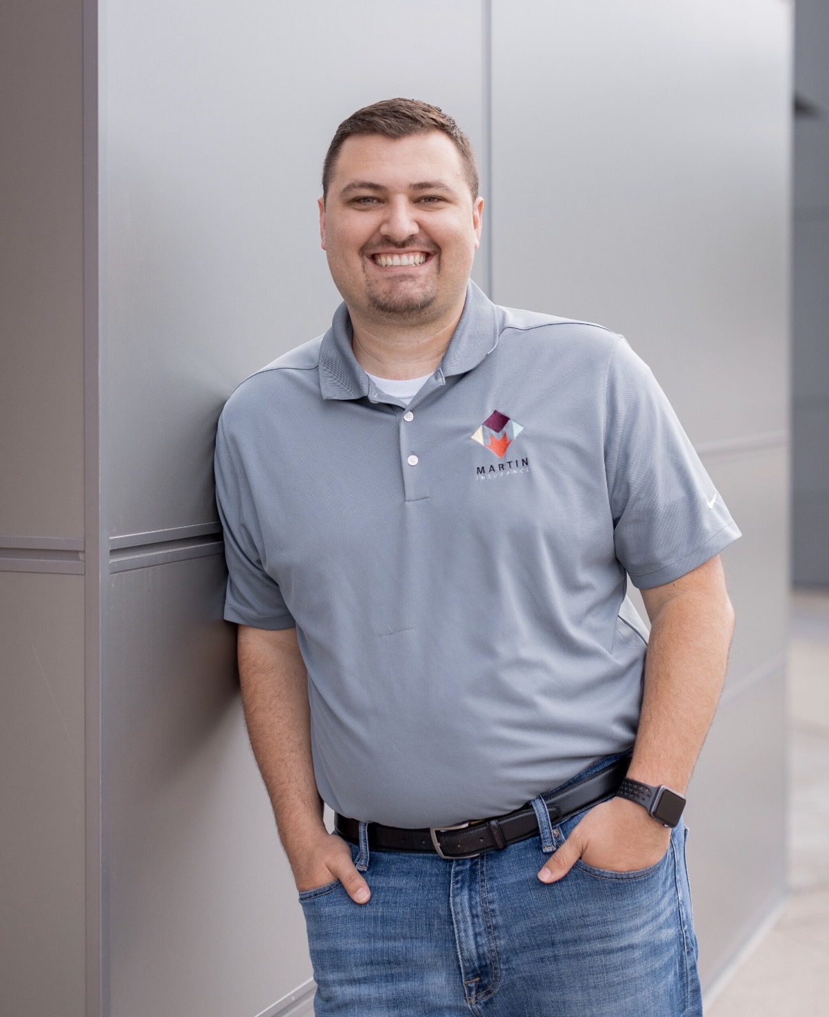 Tanner Coulter wearing a Martin Insurance polo